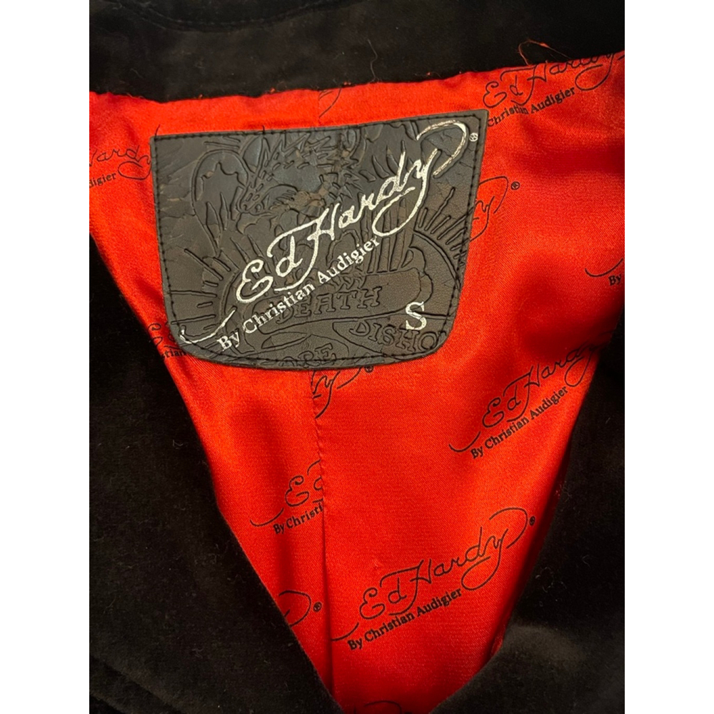 Ed Hardy by Christian Audigier NYC Skull Eagle Embroidered Jacket Size S - Picture 10 of 10